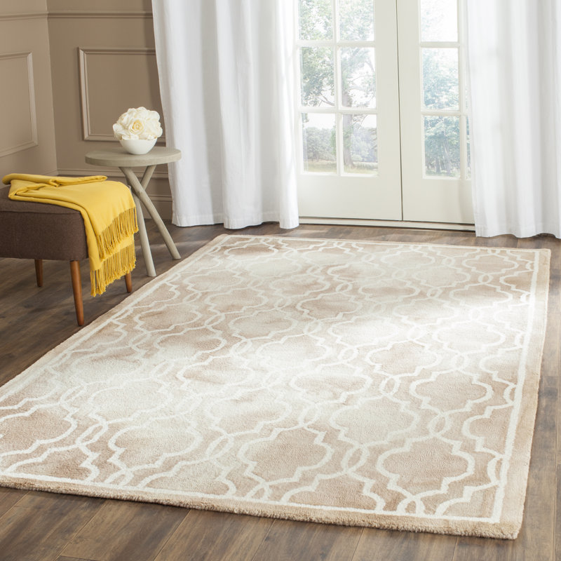 House of Hampton® Geometric Handmade Tufted Beige/Ivory Area Rug & Reviews
